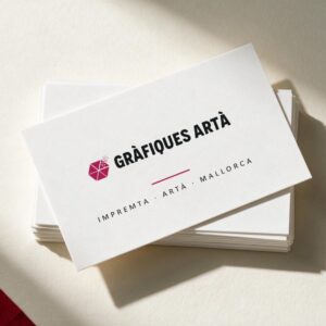 Targetes de visita impreses amb el logotip de Gràfiques Artà