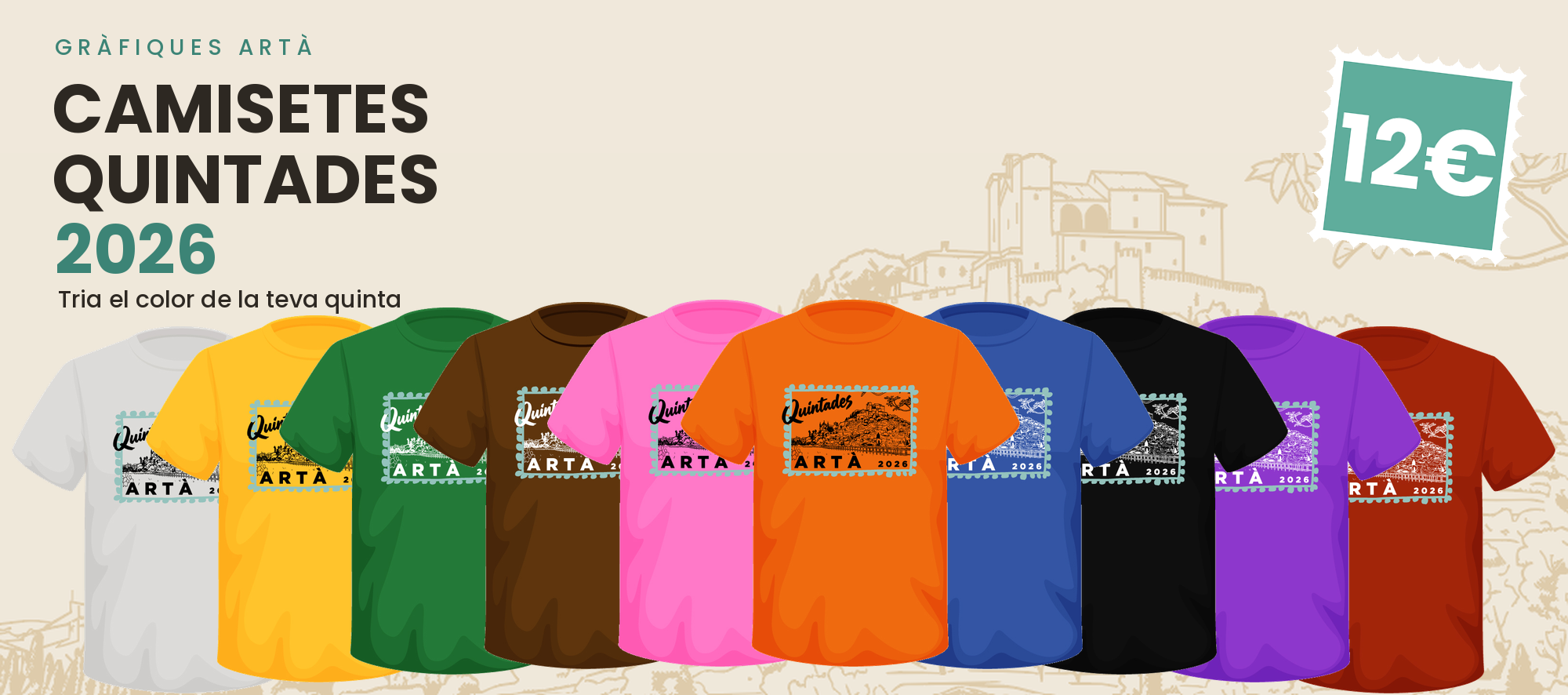 Camisetes Quintades d’Artà 2026 — 12 €